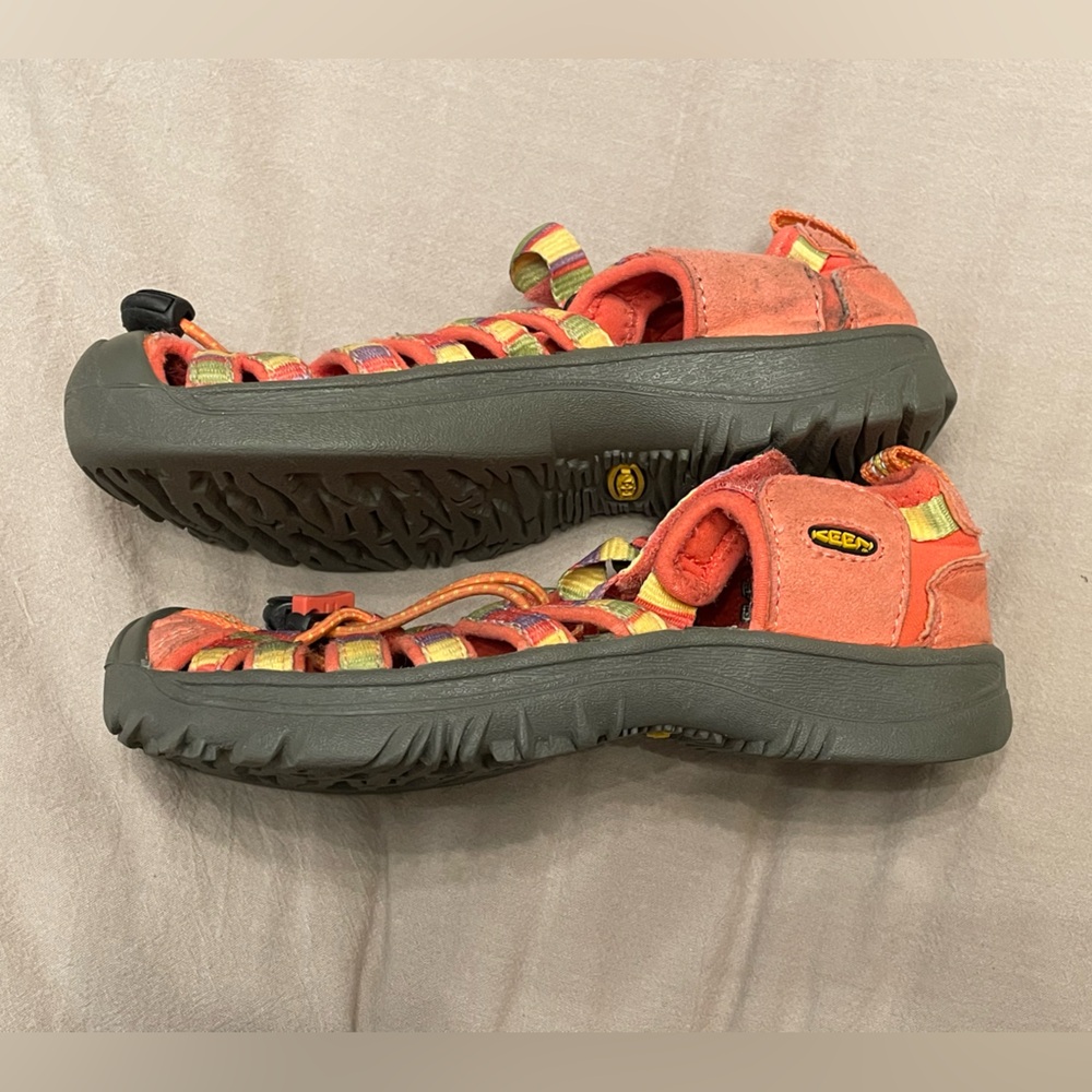 KEEN Whisper Waterproof Hiking Sport Sandal kids size 13 shoe Coral Orange Multi - Picture 5 of 6